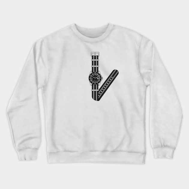 Diver's Watch on NAto Crewneck Sweatshirt by HSDESIGNS